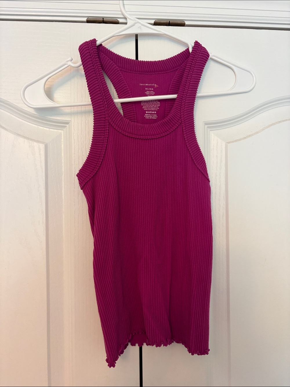 Free People Ribbed Crisscross Racerback Tank - Fuchsia